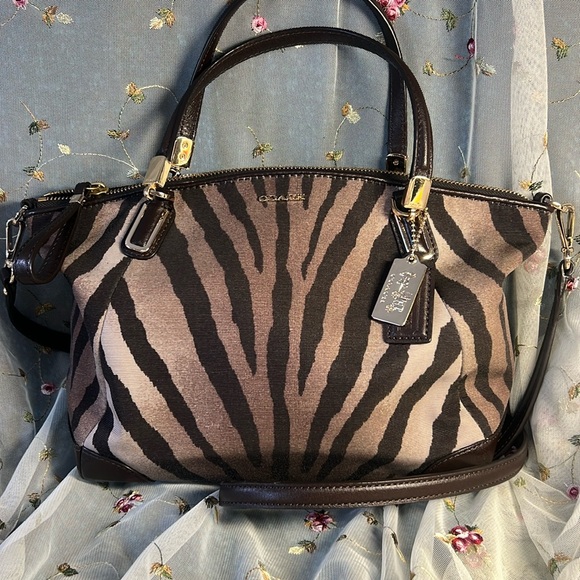 Handbags - Coach Kelsey Zebra Print Jacquard Bag NWOT